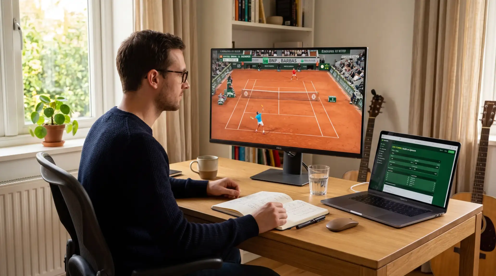 Apostas em ténis ao vivo com mercados abertos durante torneio ATP